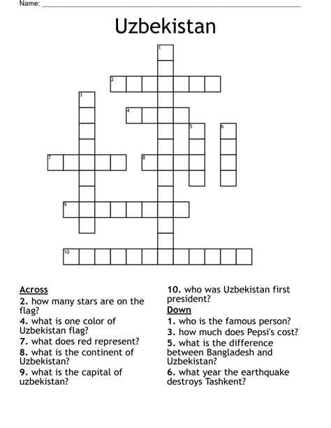 capital of uzbekistan crossword.